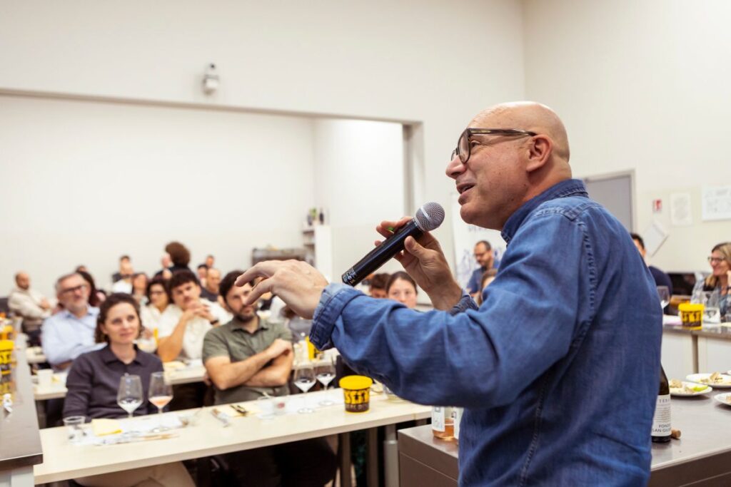 The presenter engages the participants during the presentation of the wines for tasting